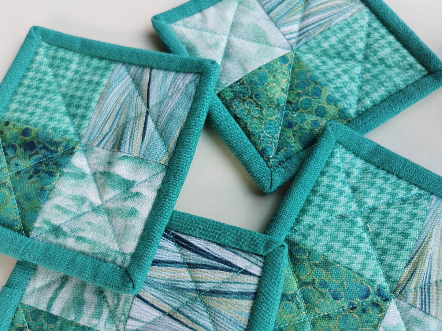 Quilted Teal Coasters