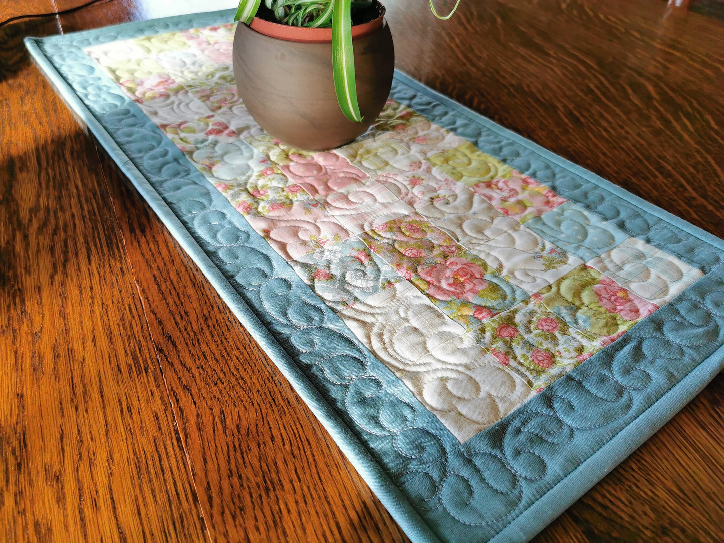 Small Table Runner in Soft Pastels