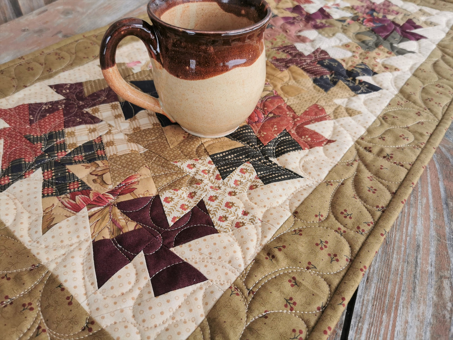 Quilted Table Runner | Patchwork Twister Quilt