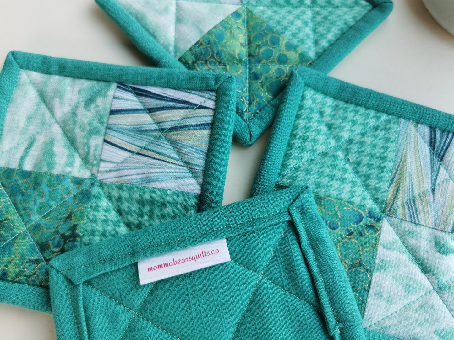 Quilted Teal Coasters