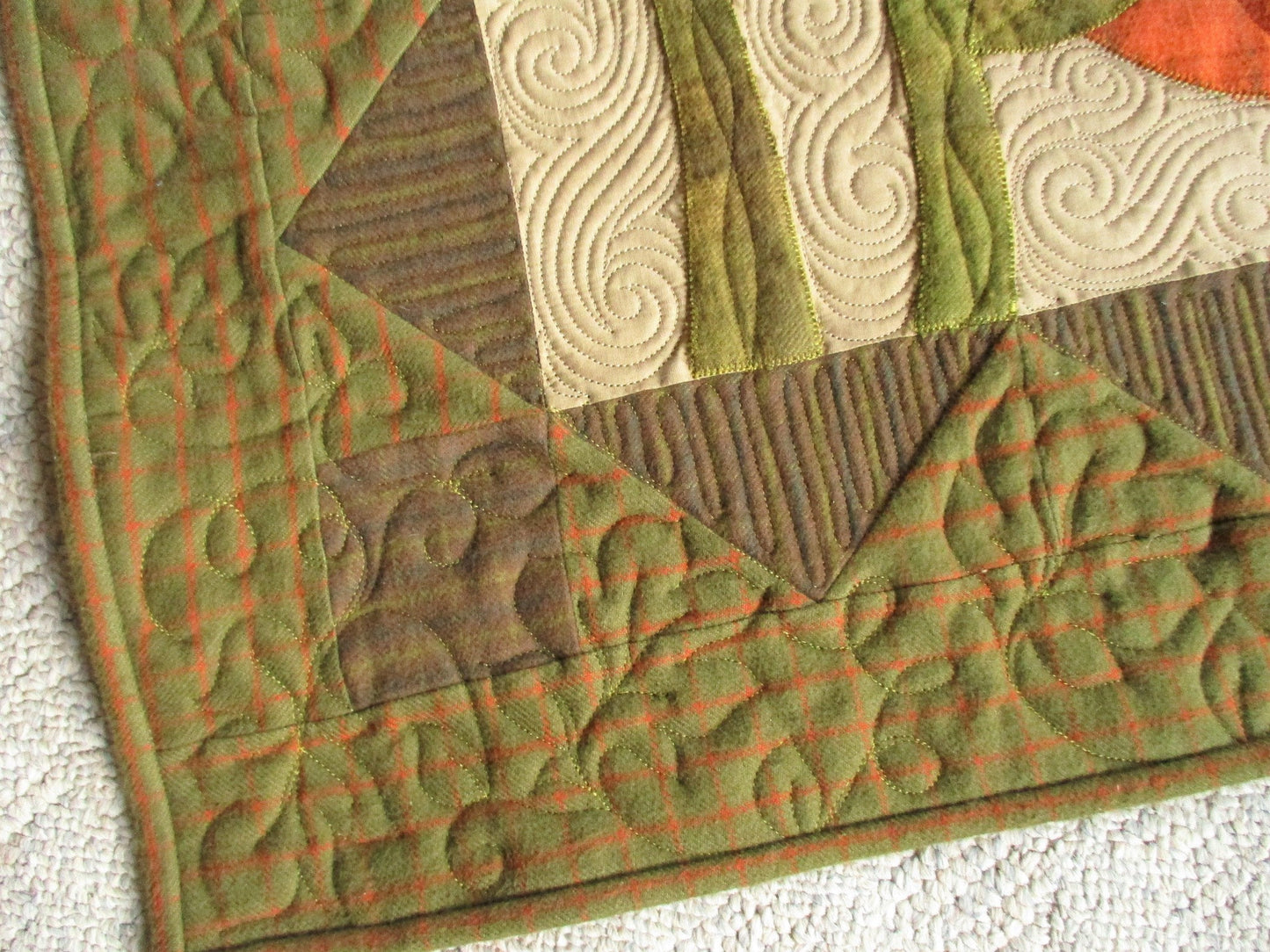 Large Pumpkin Quilted Wall Hanging for Fall