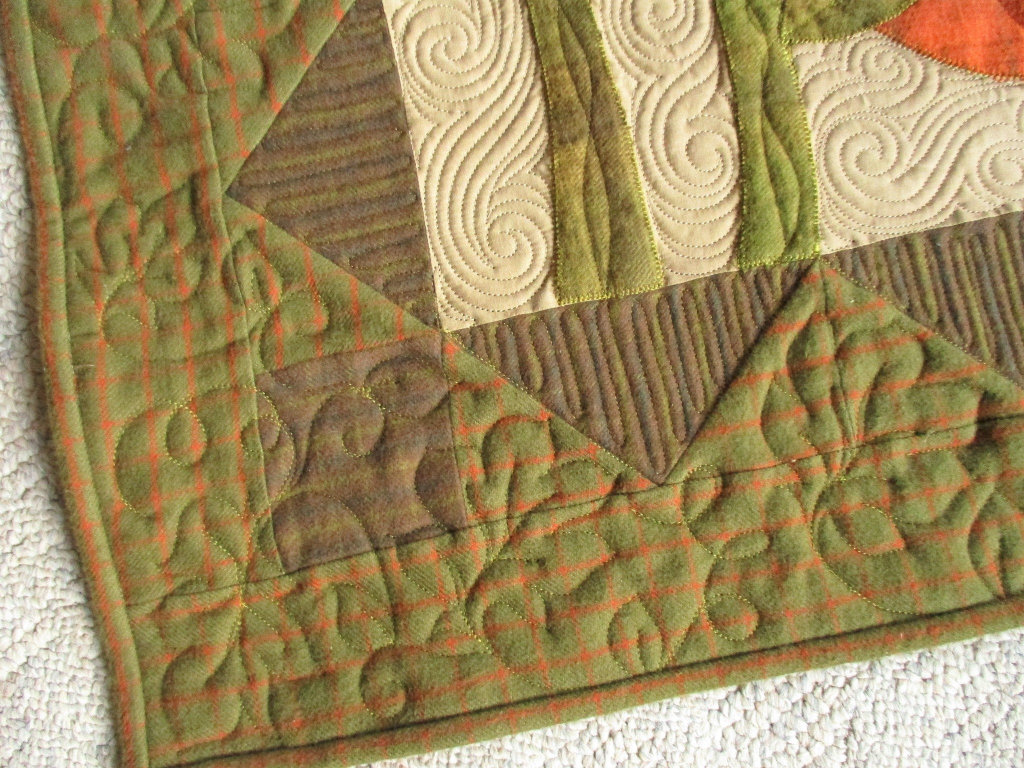 Large Pumpkin Quilted Wall Hanging for Fall