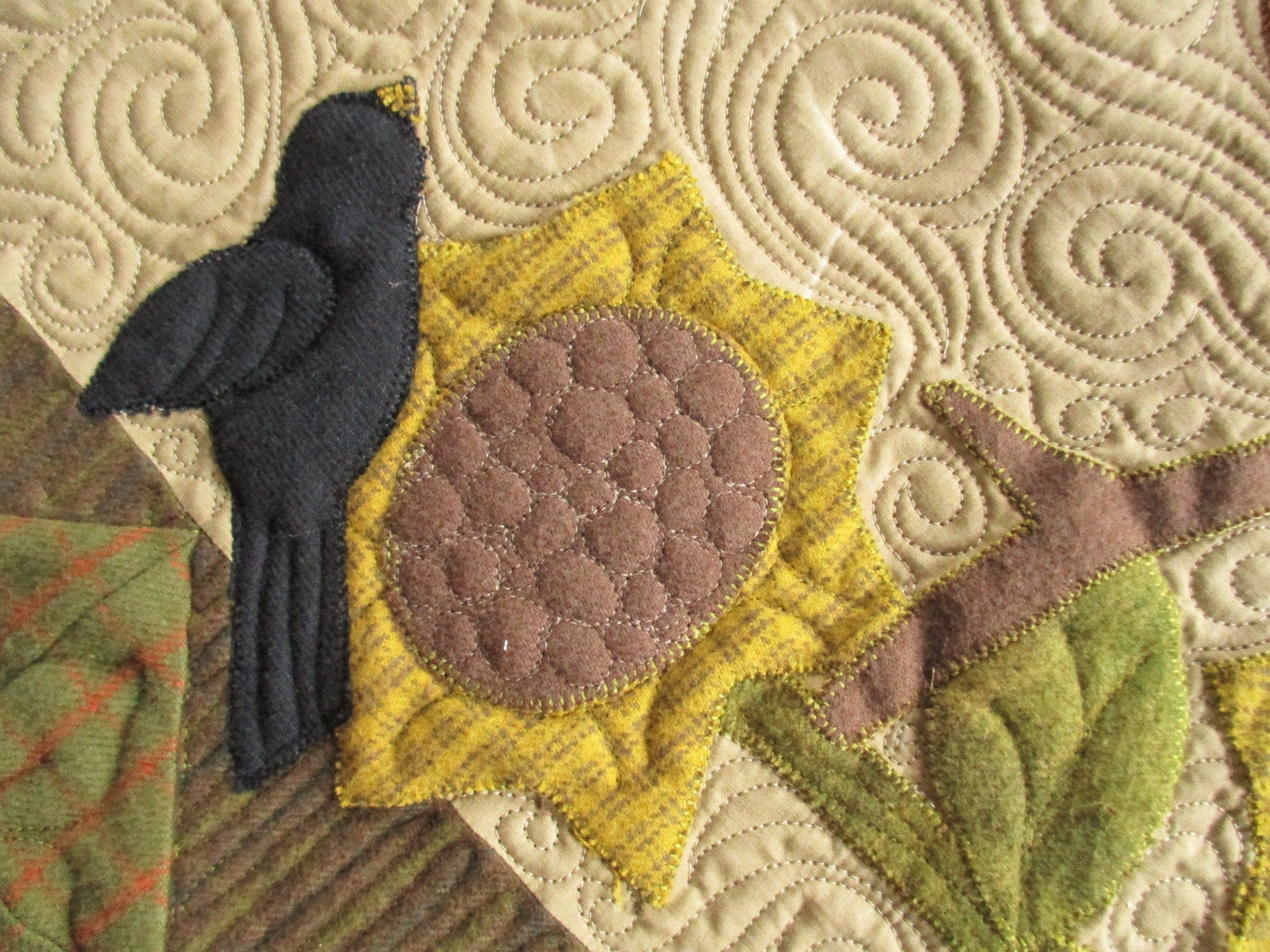 Large Pumpkin Quilted Wall Hanging for Fall