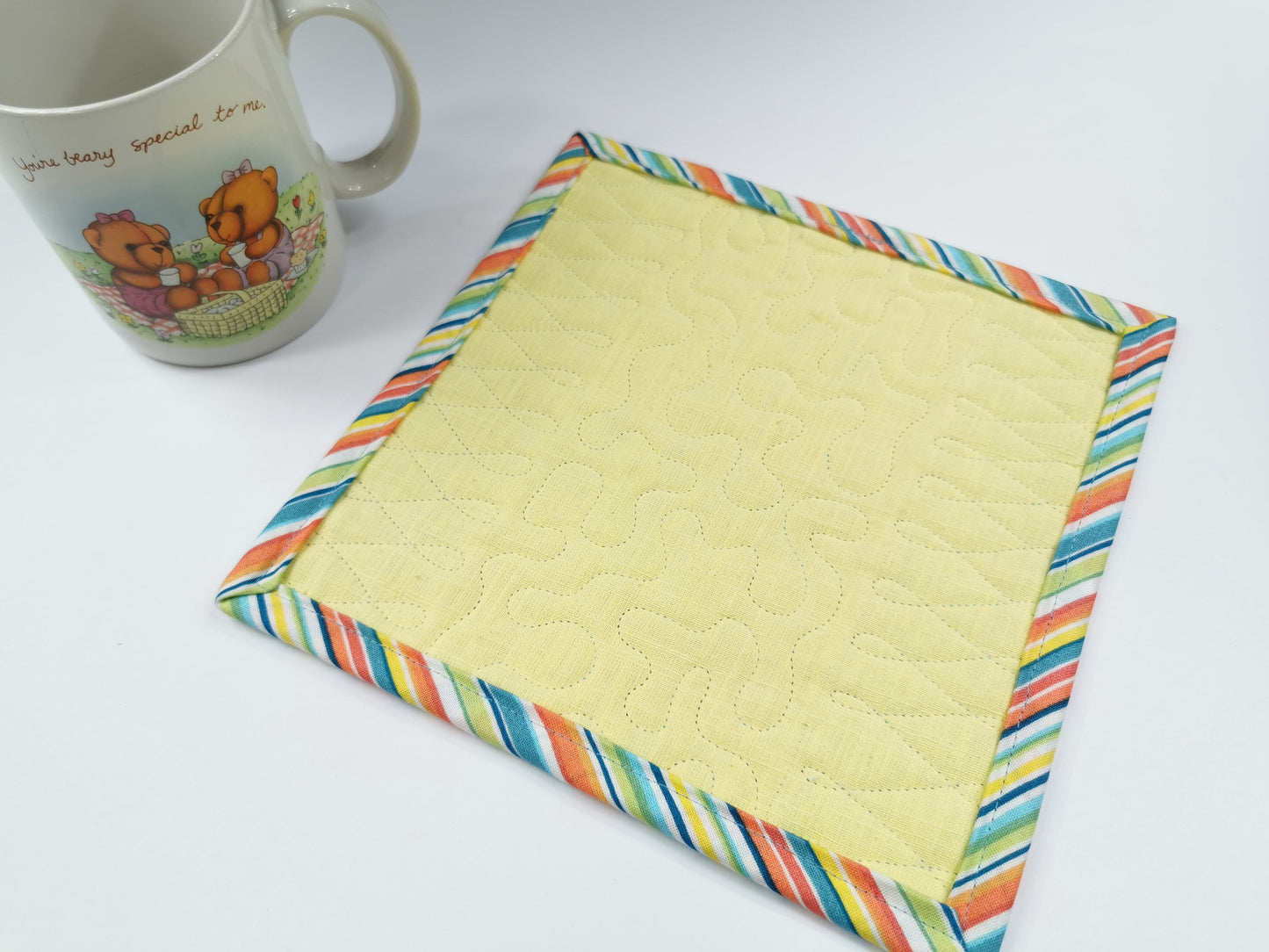 Quilted Mug Rug, Mini Quilt, Coaster