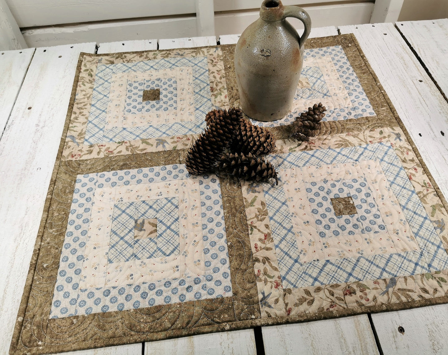 Square Table Quilt, Neutral