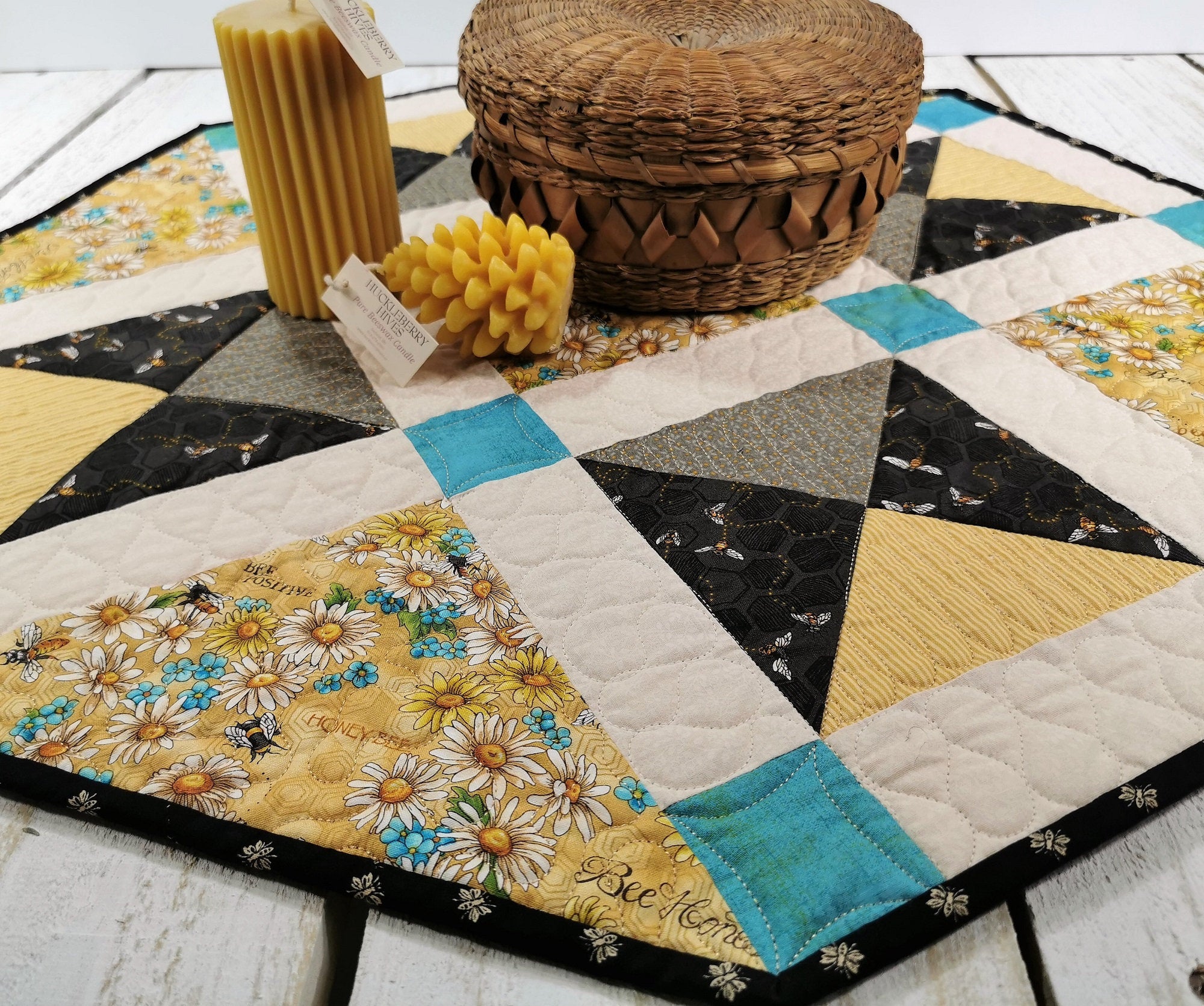 Octagon Bee Theme Table Topper