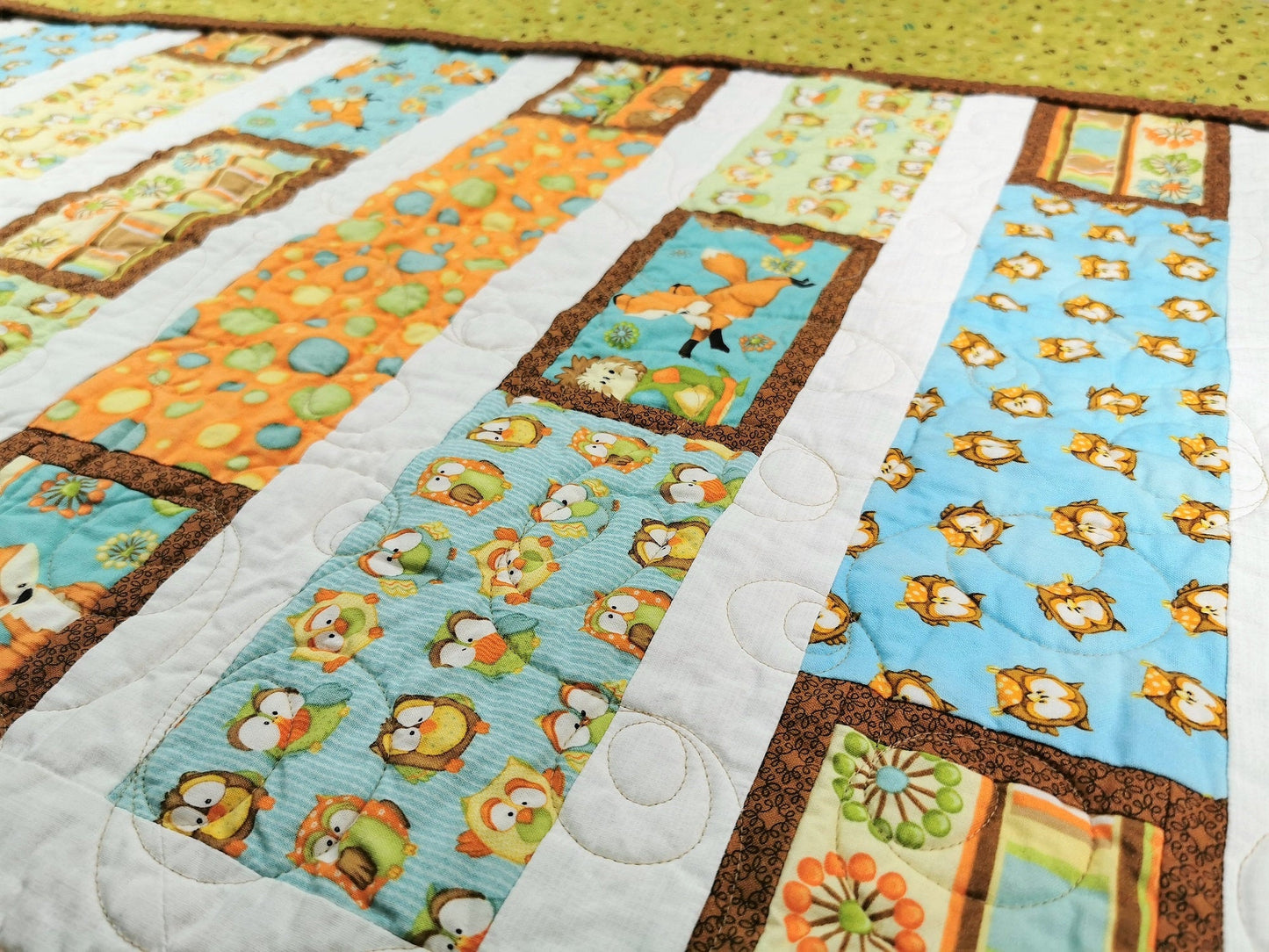 Woodland Baby Quilt, Toddler Bed Quilt
