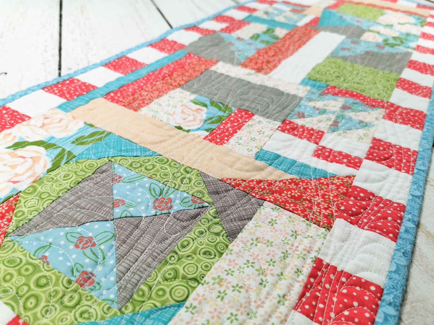 Summer Table Runner, Crazy Quilt