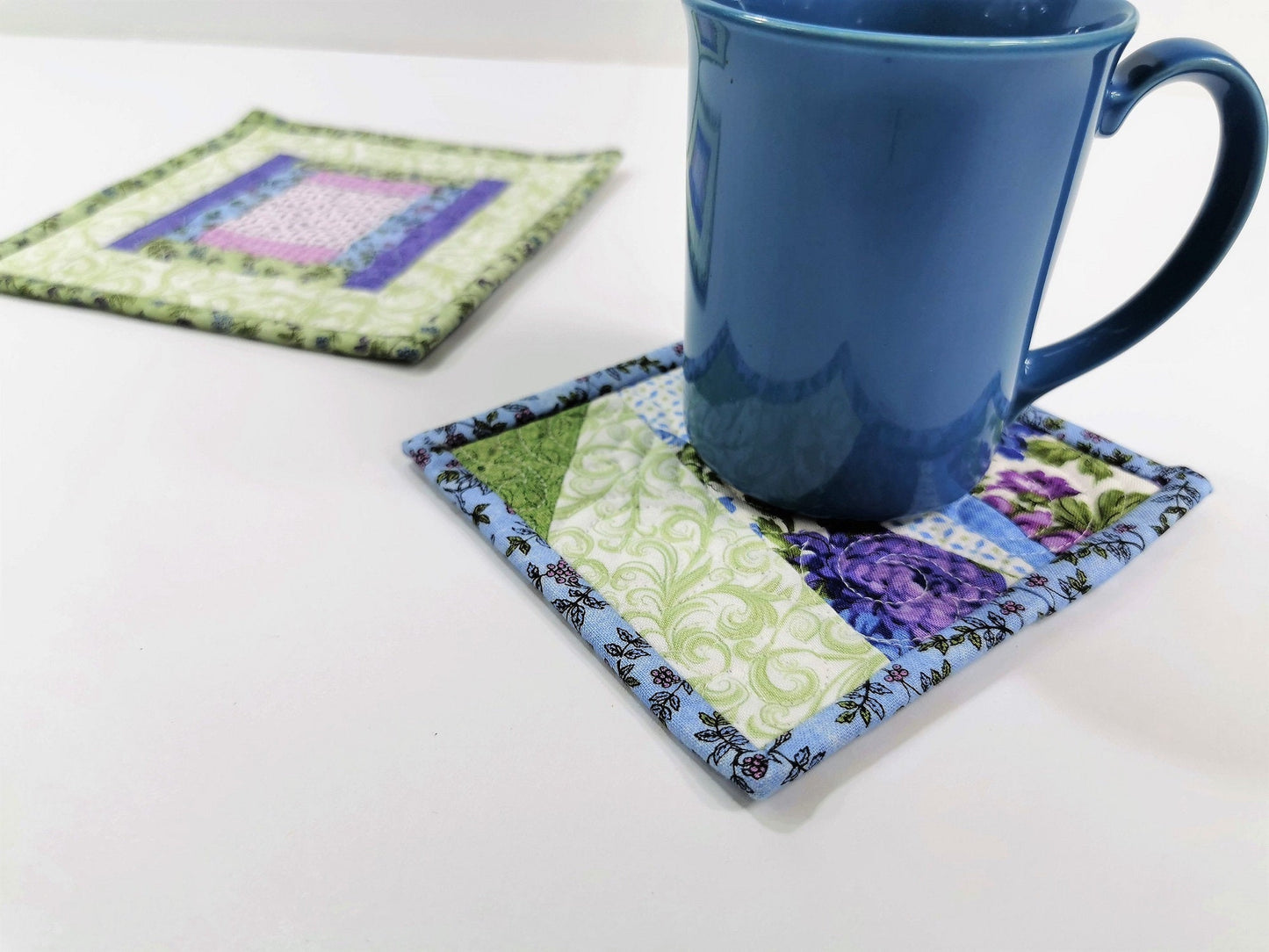 Floral Mug Rugs, Quilted Coasters