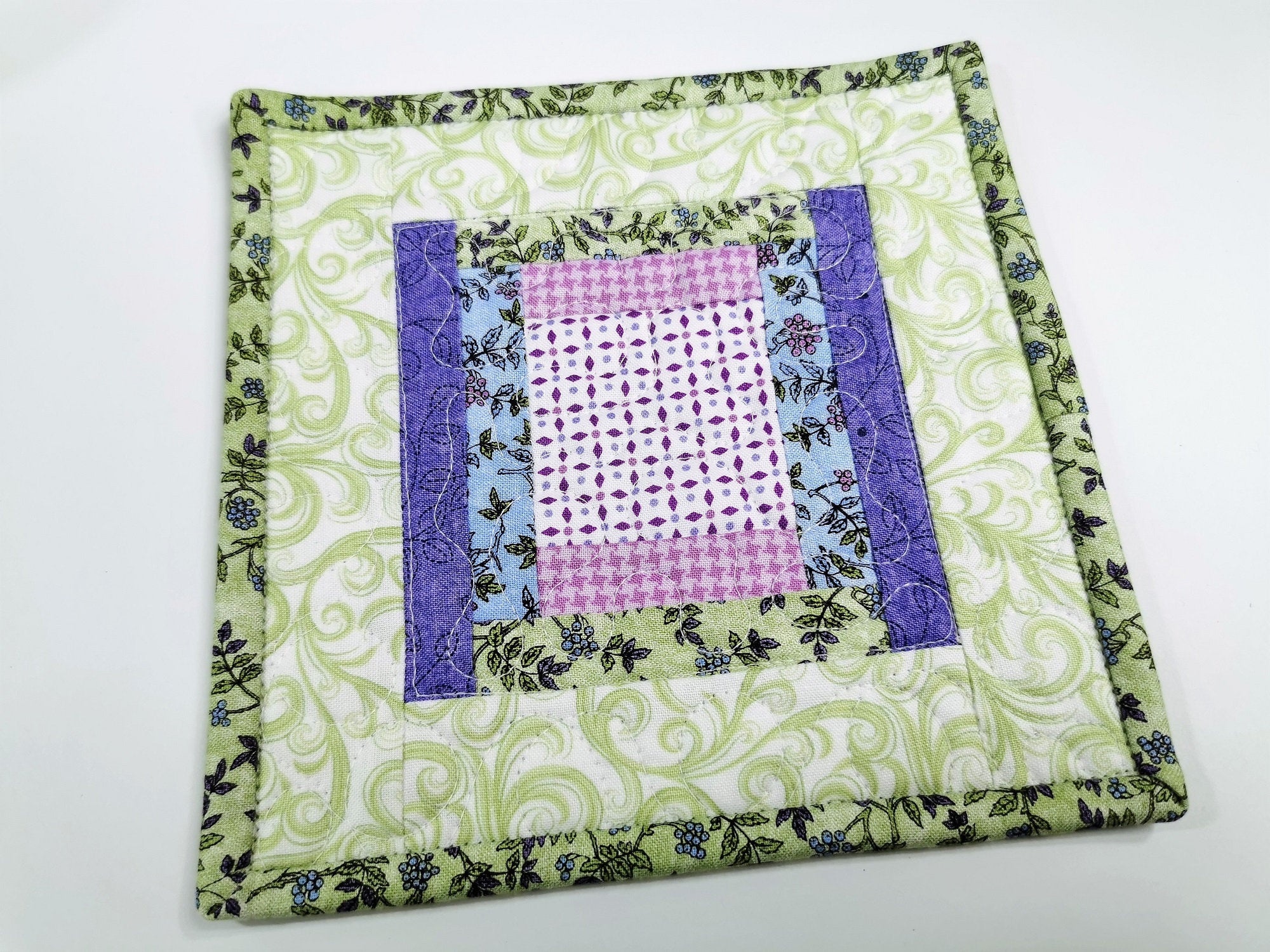 Floral Mug Rugs, Quilted Coasters