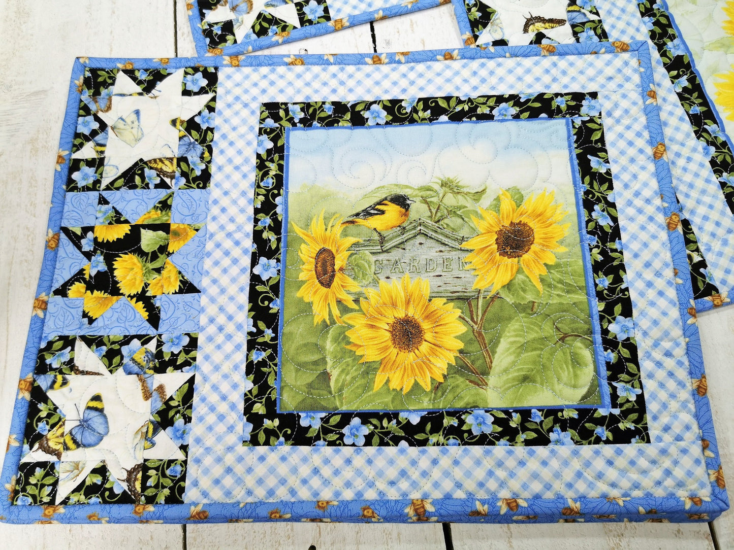 Six Quilted Placemats