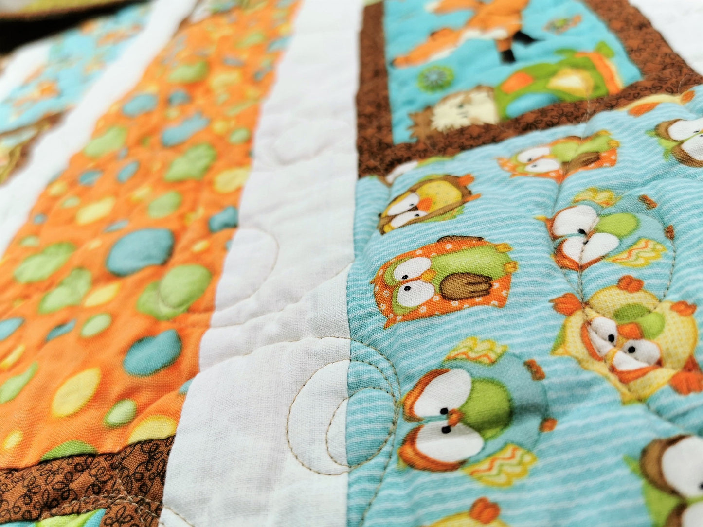 Woodland Baby Quilt, Toddler Bed Quilt
