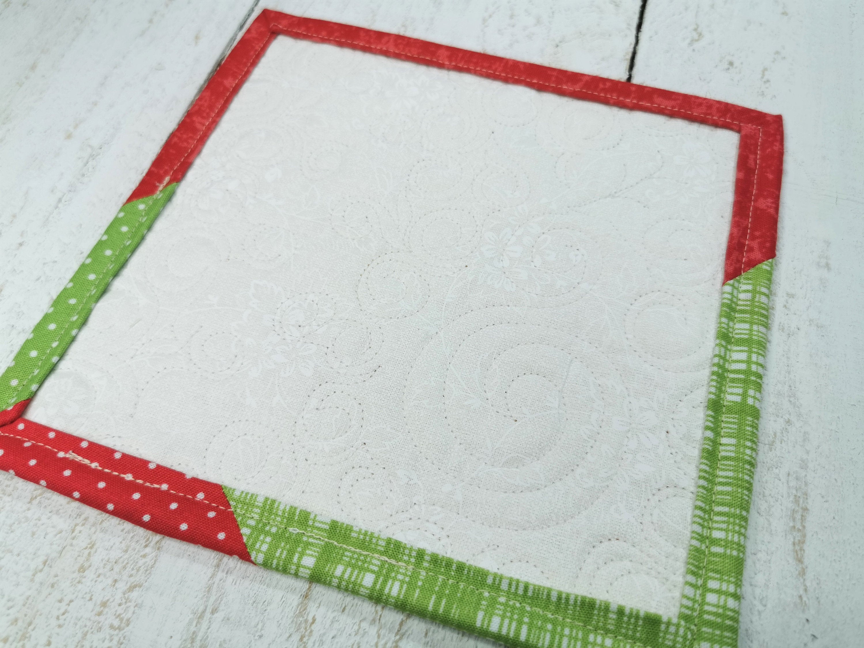 Pear Mini Quilt, Small Wall Quilt, Mug Rug