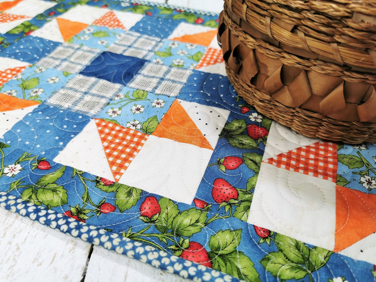 Summer Strawberry Table Runner