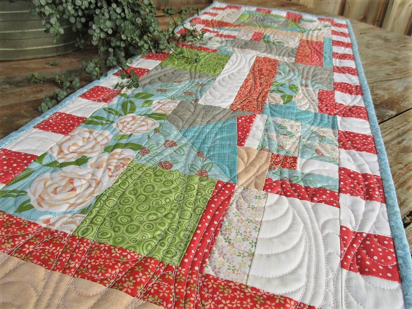 Summer Table Runner, Crazy Quilt