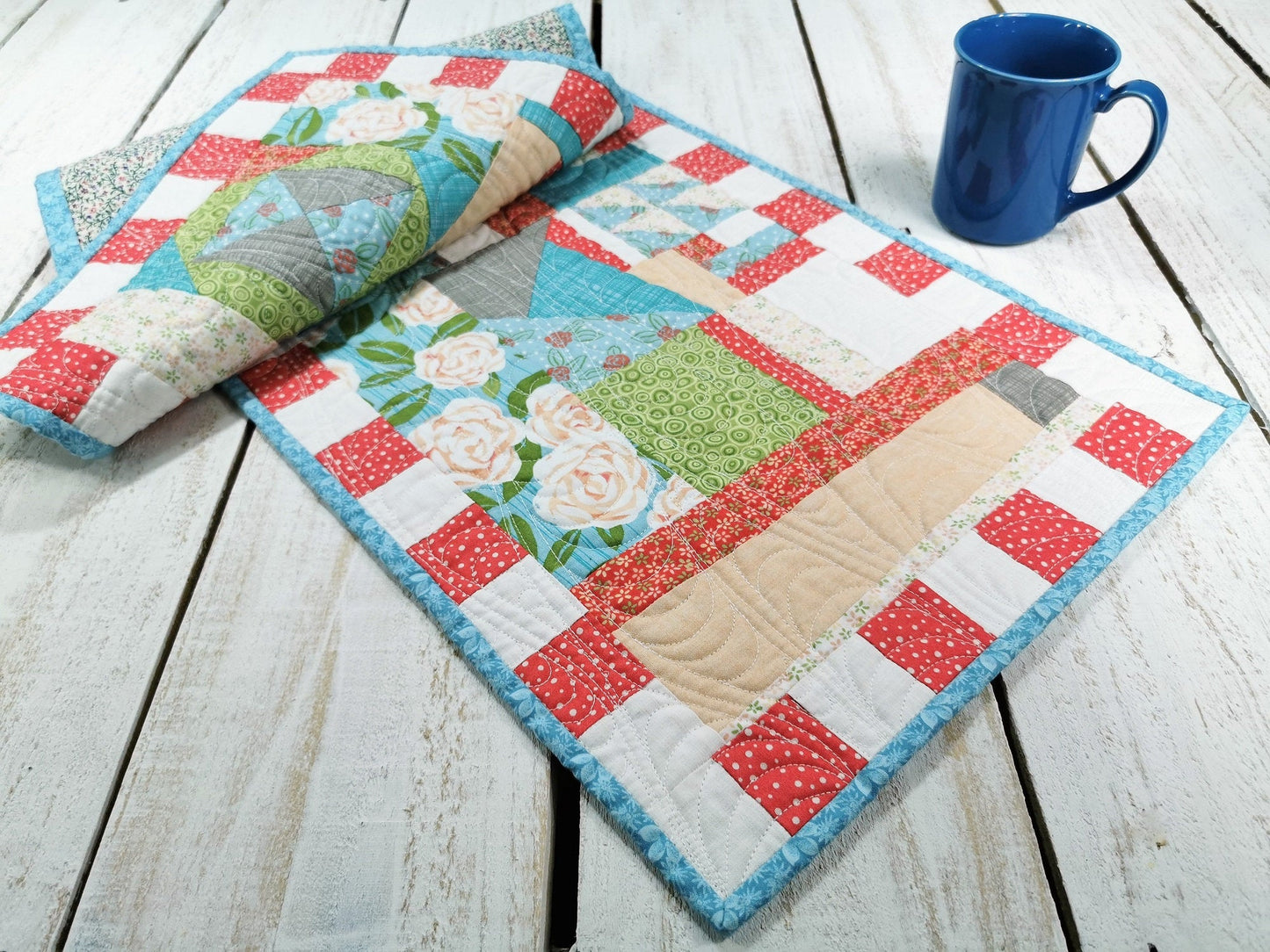 Summer Table Runner, Crazy Quilt