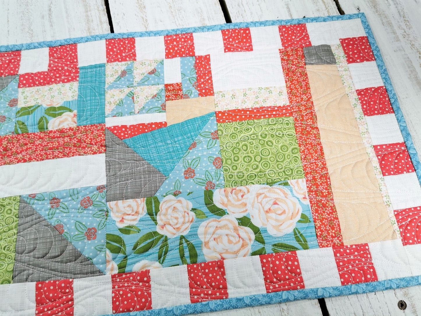 Summer Table Runner, Crazy Quilt