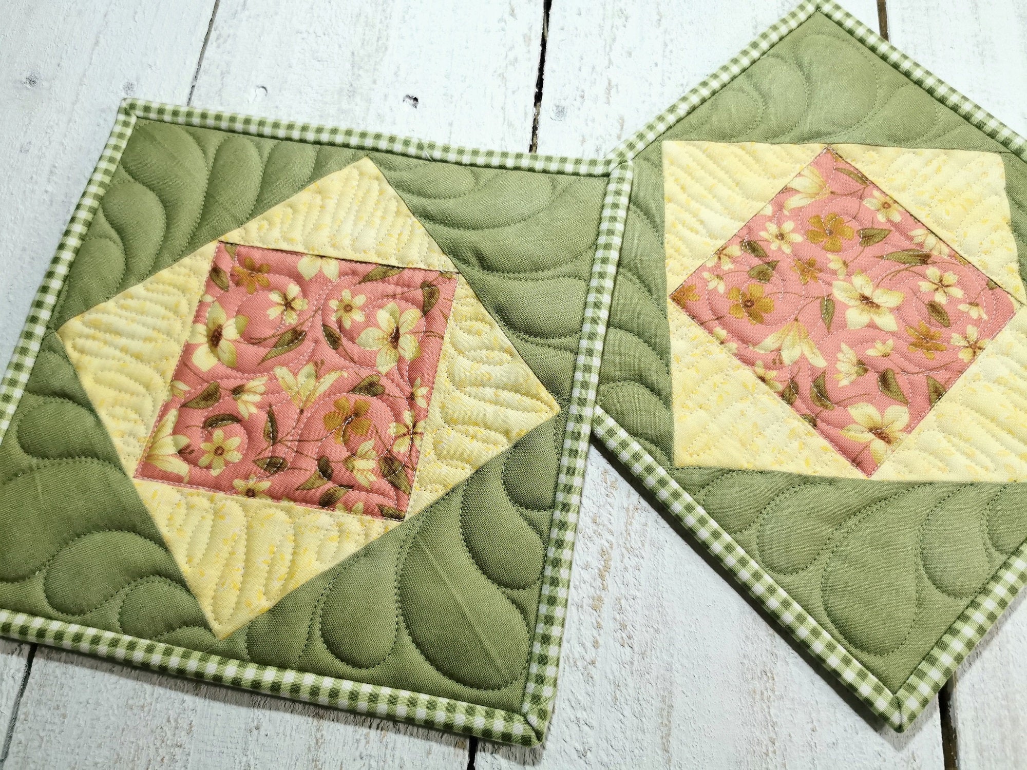 Quilted Potholders, set of two