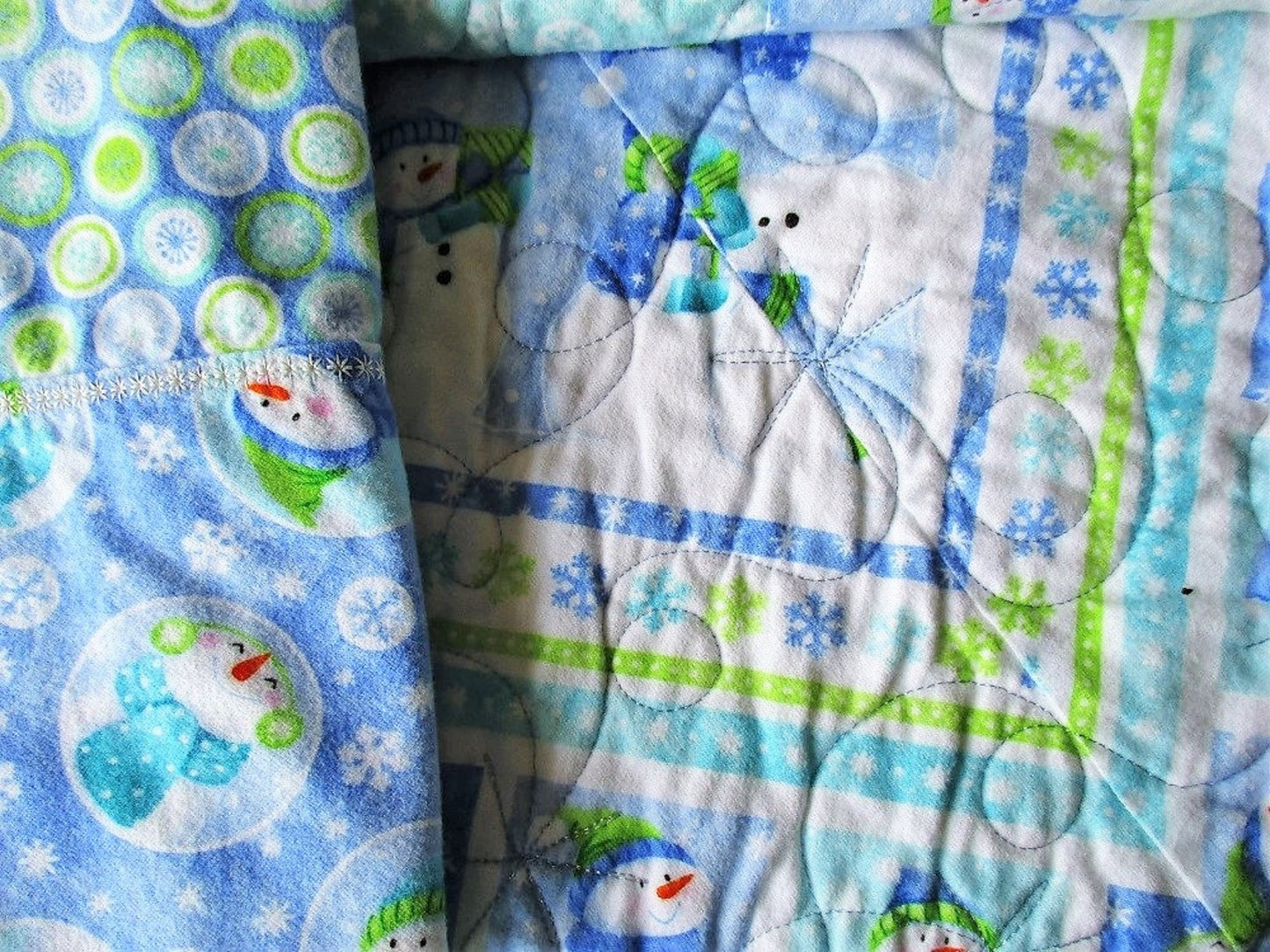 Snowman Quilt and Pillowcase