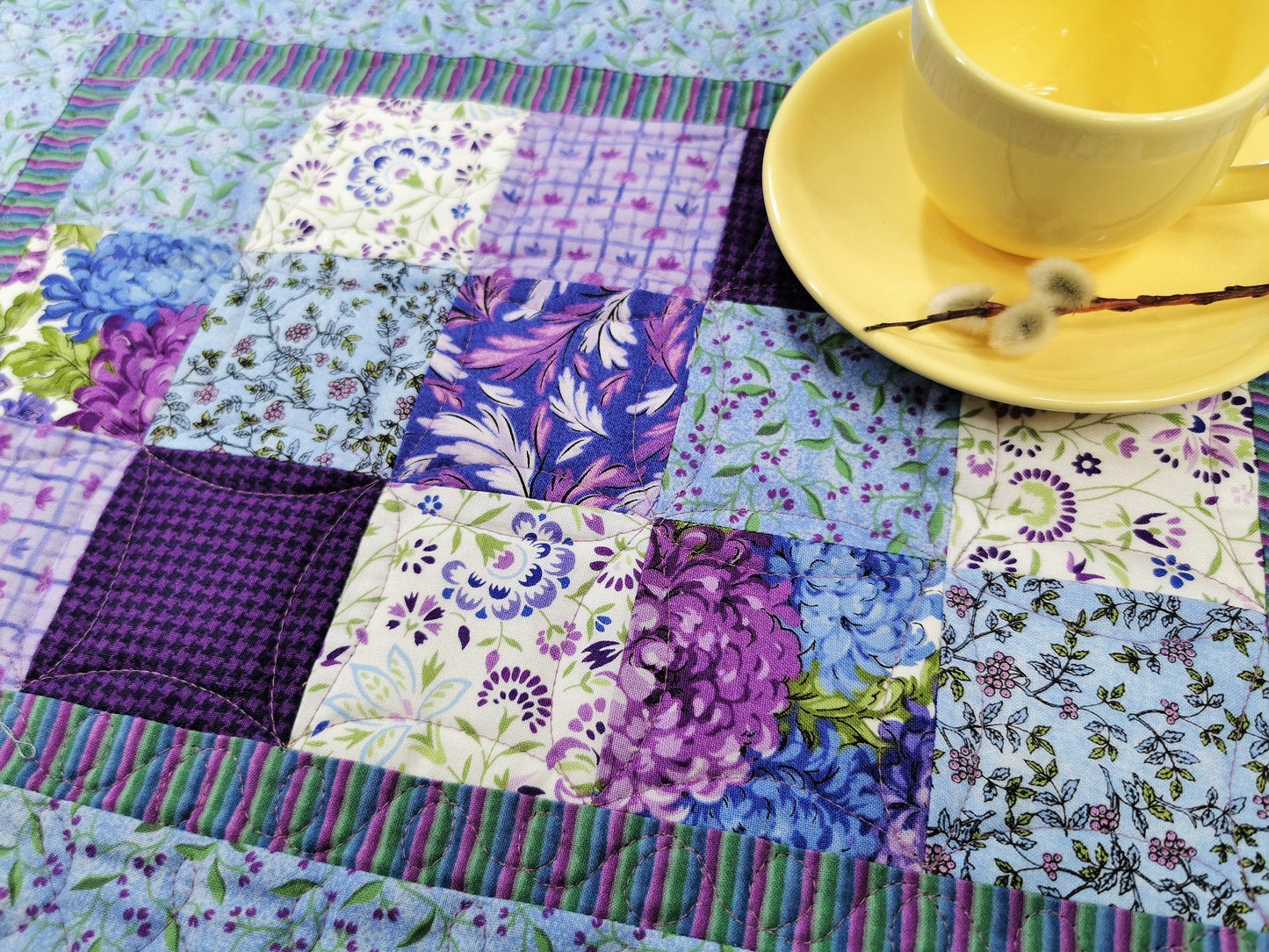 Quilted Floral Placemats, set of 4