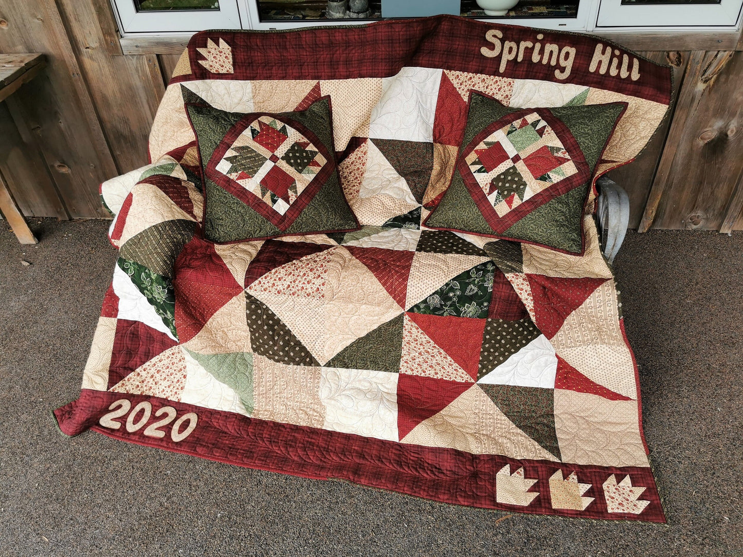custom throw quilt with pillows