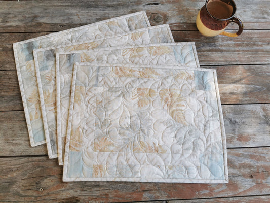 neutral quilted placemats