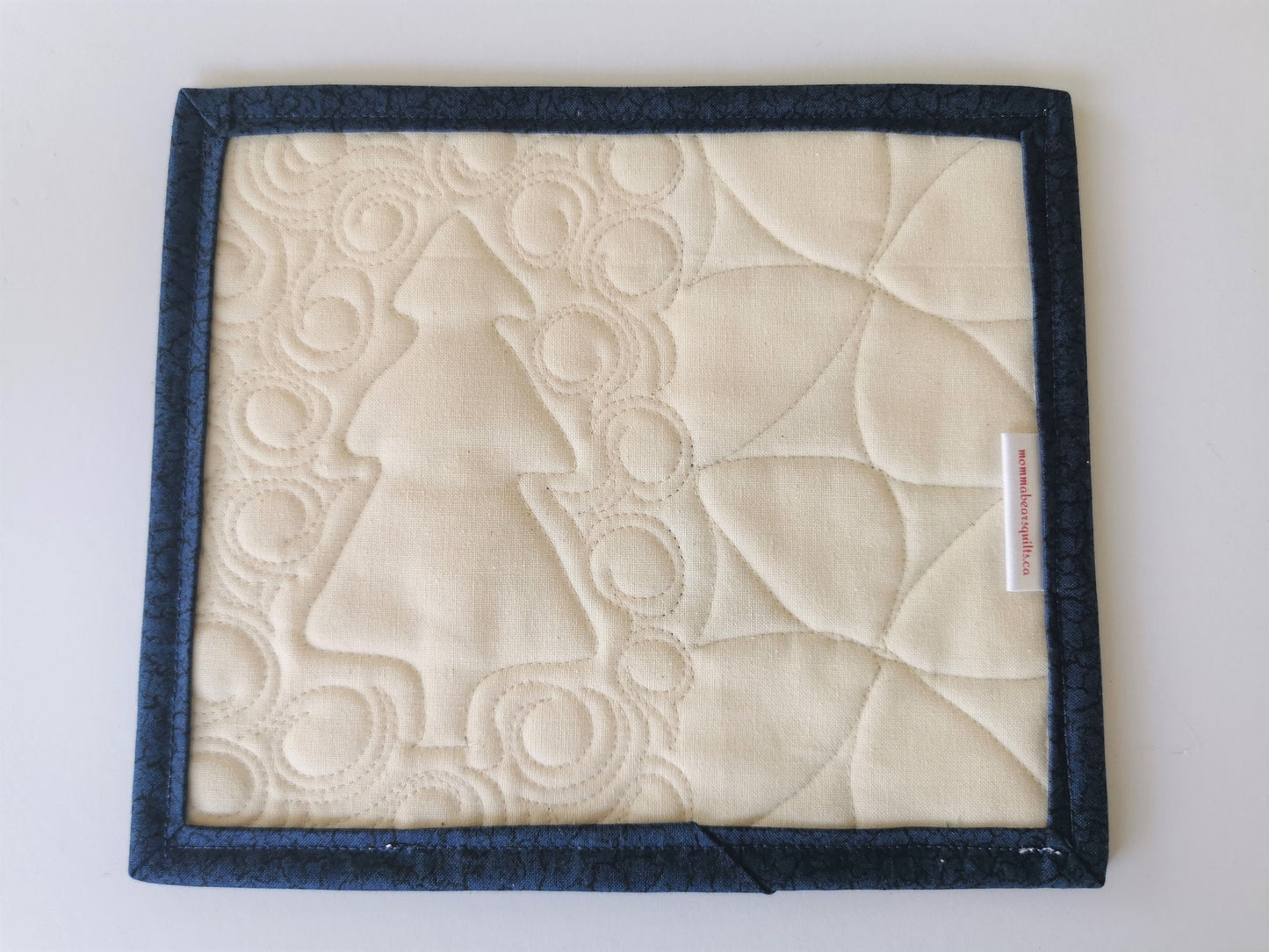 showing back of quilt