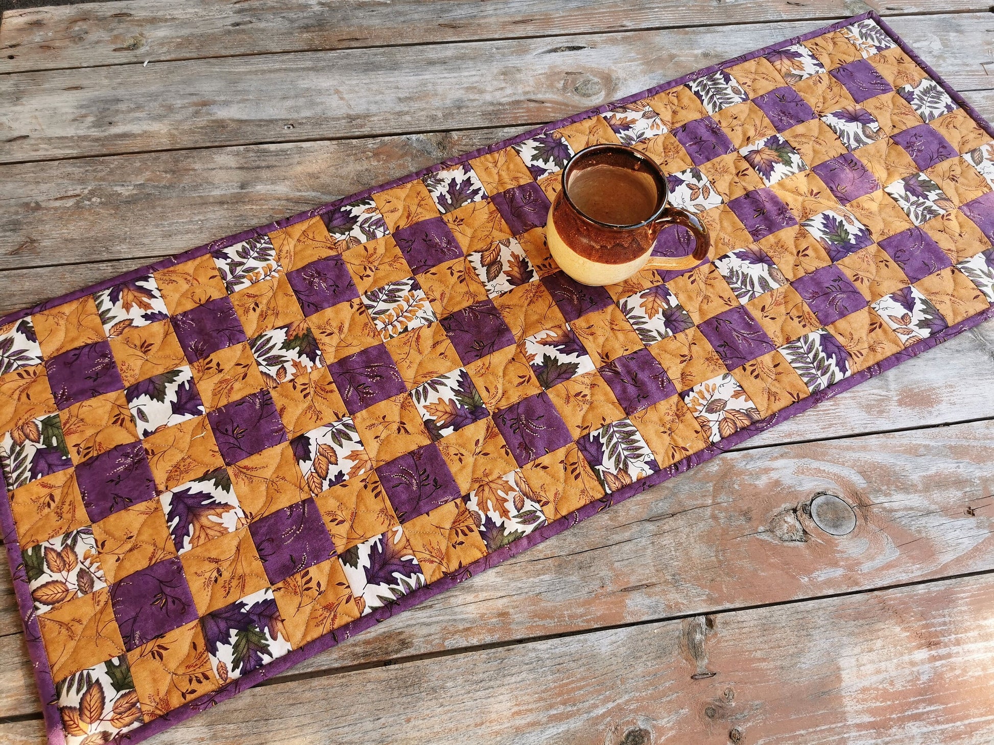 quilted table runner for fall