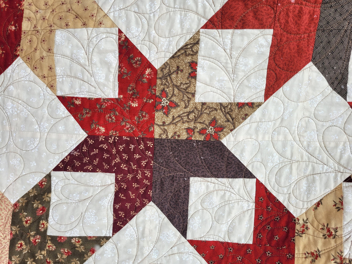 Scrappy Star Throw Quilt | Quilted Lap Blanket with Soft Minky Back