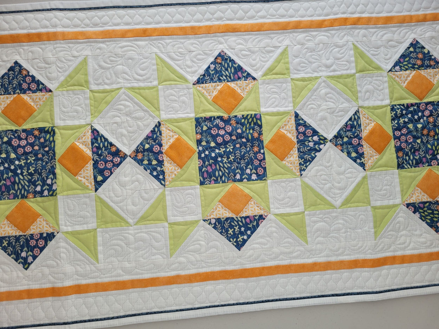 Quilted Table Runner for Summer Home Decor