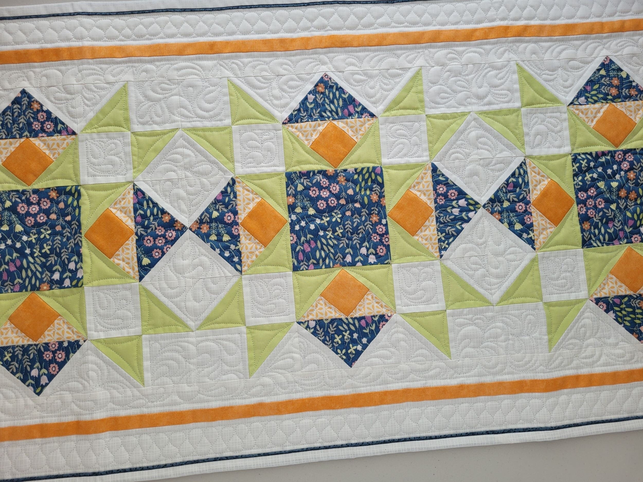 Quilted Table Runner for Summer Home Decor