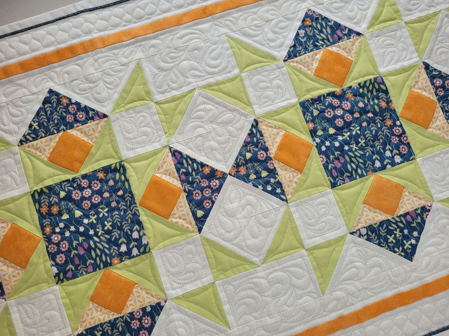 Quilted Table Runner for Summer Home Decor