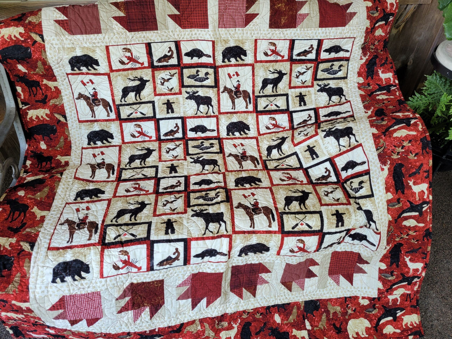 Canada throw blanket with canadian symbols
