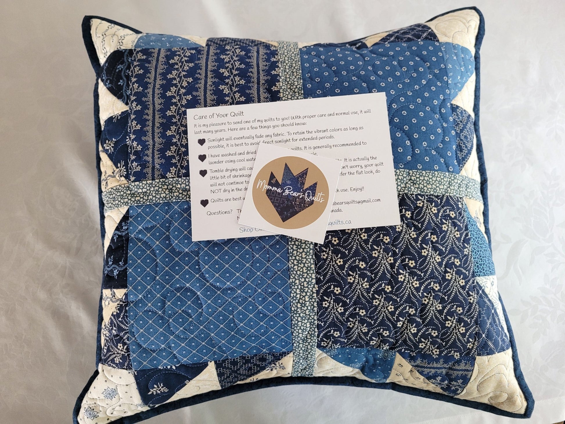 one of a kind quilted pillow