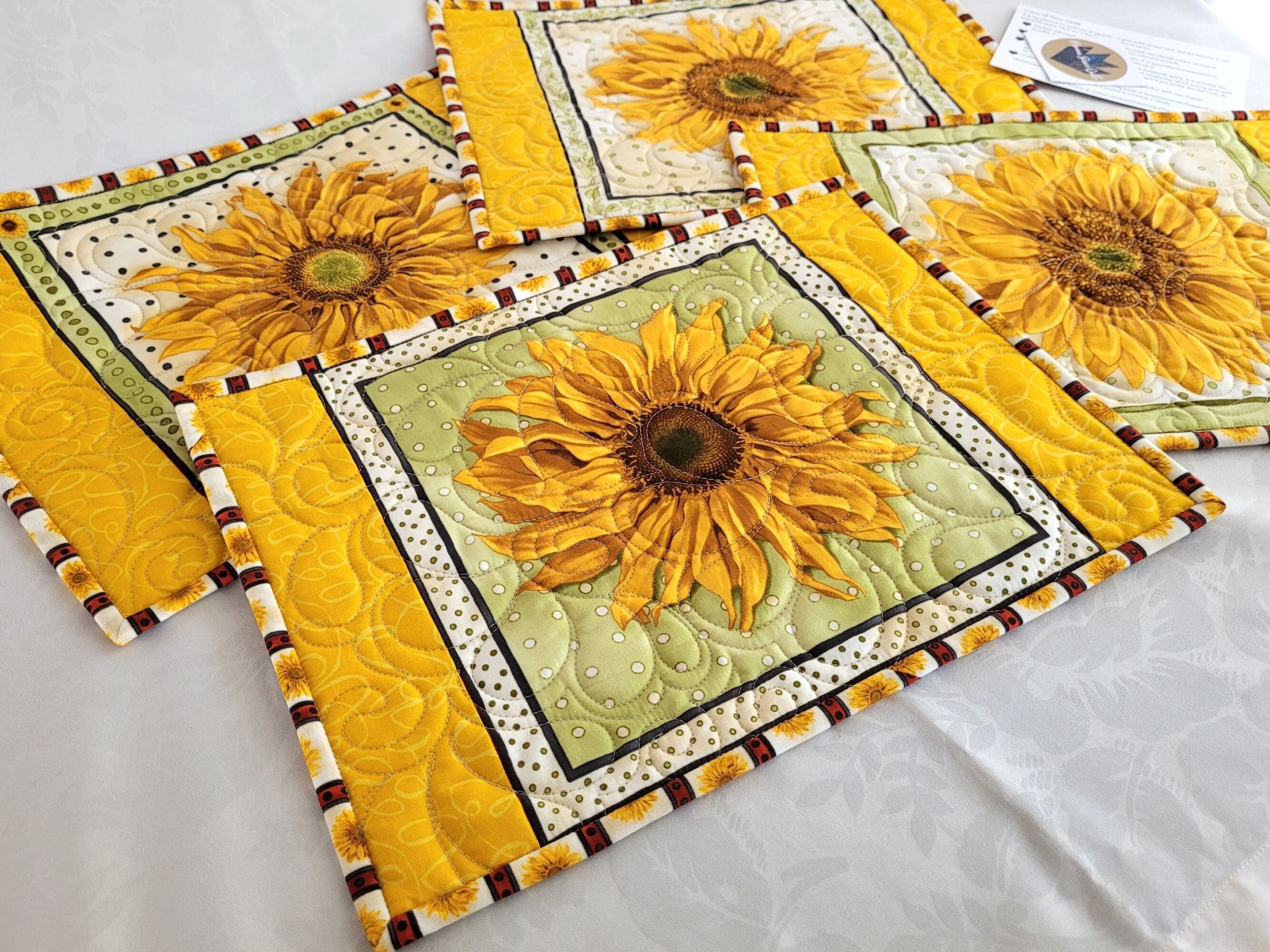 quilted sunflower placemats