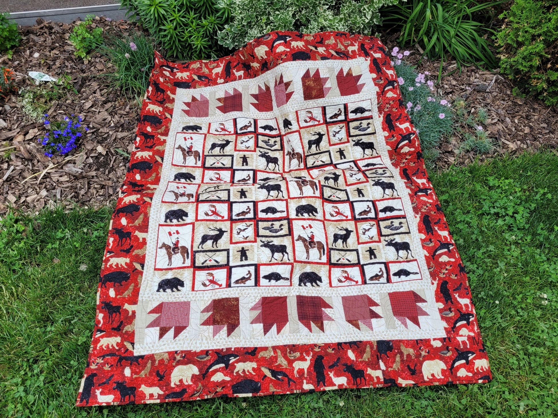 Canada theme patchwork throw quilt