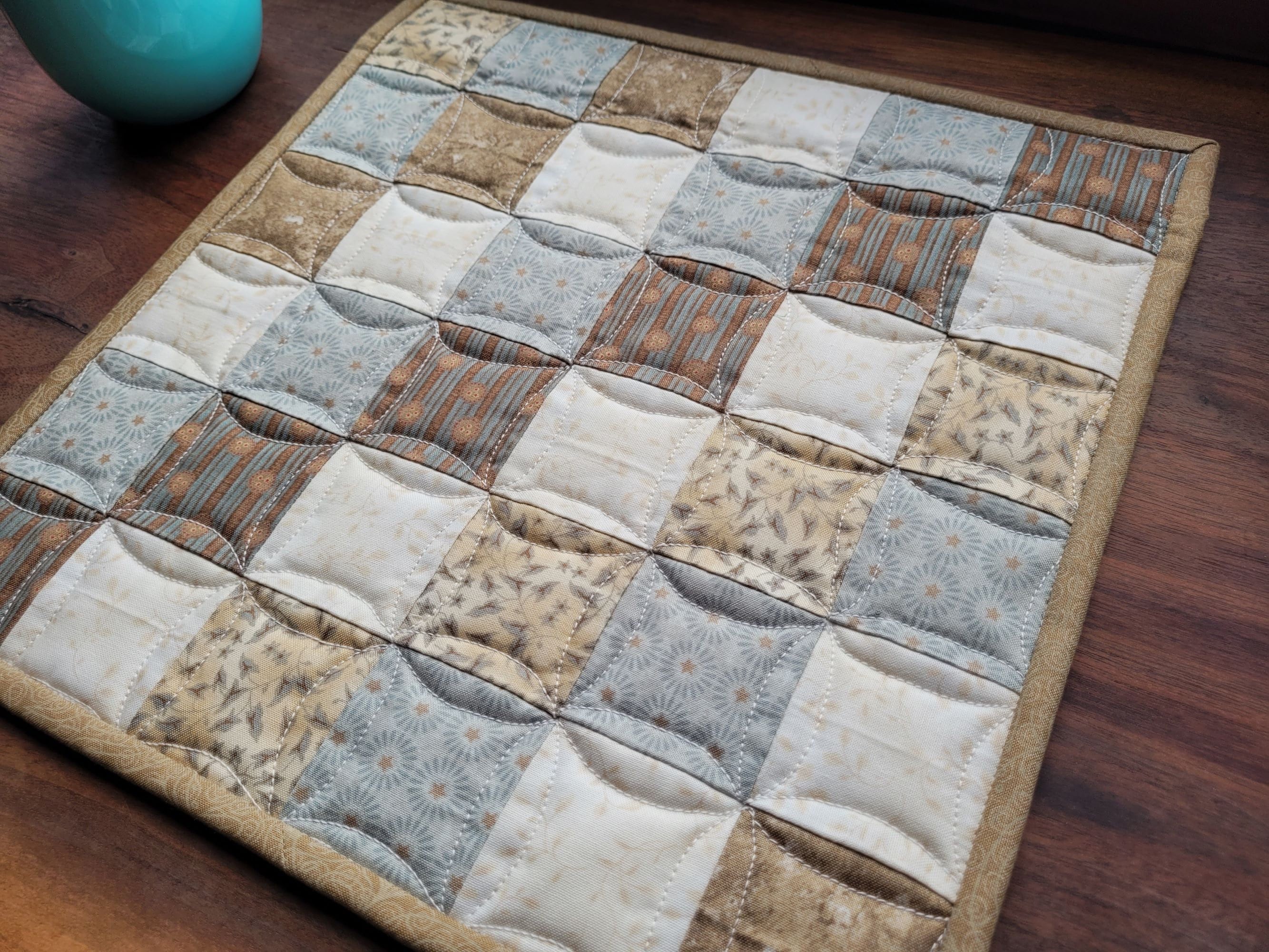 neutral patchwork squares