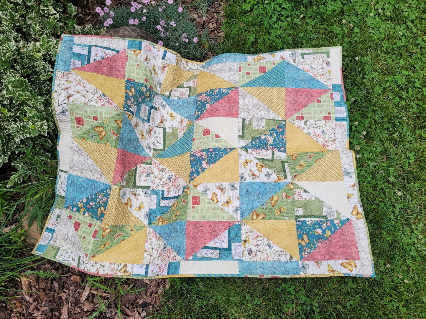 pastel butterfly quilt