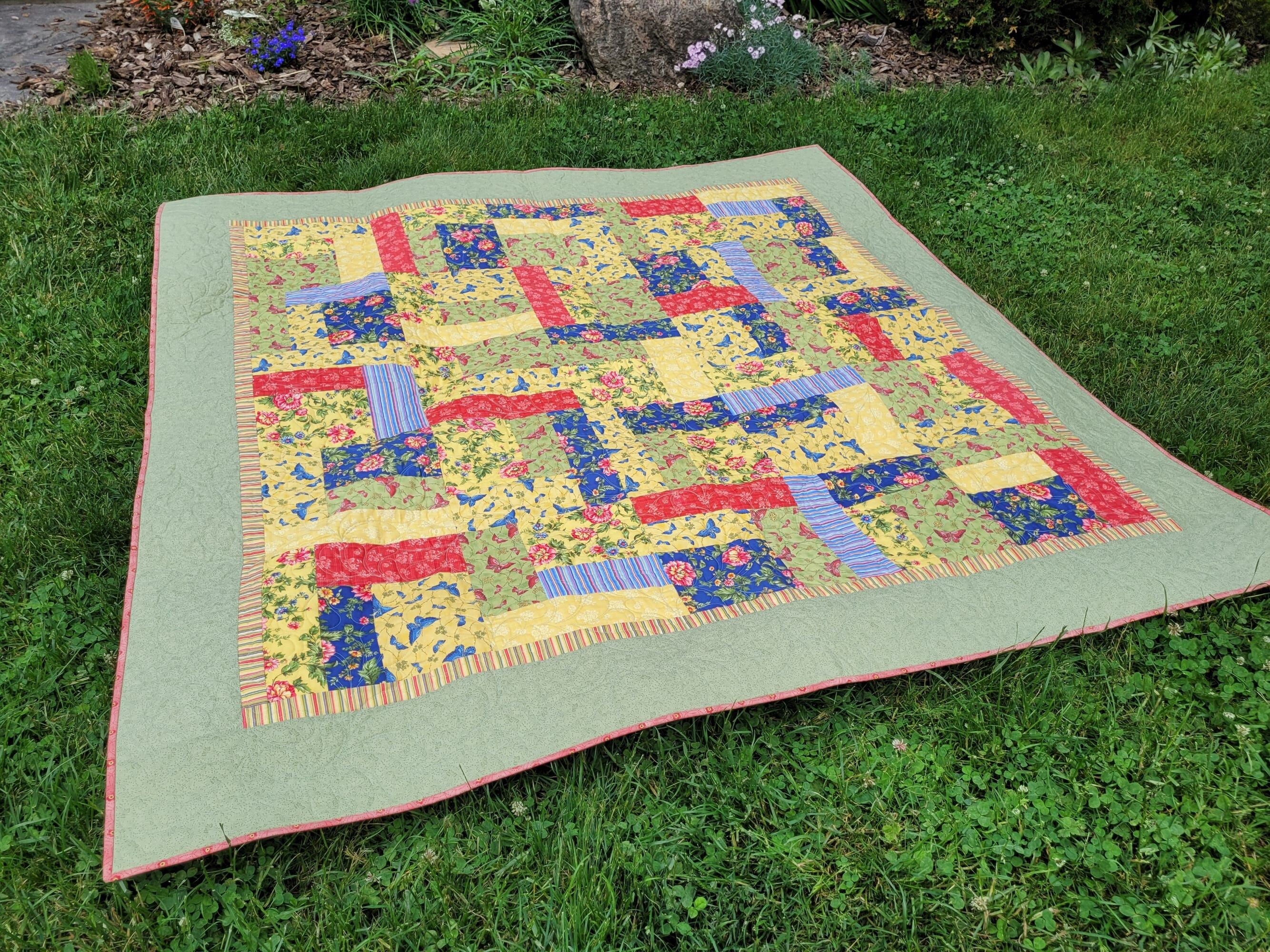 summer patchwork picnic quilt