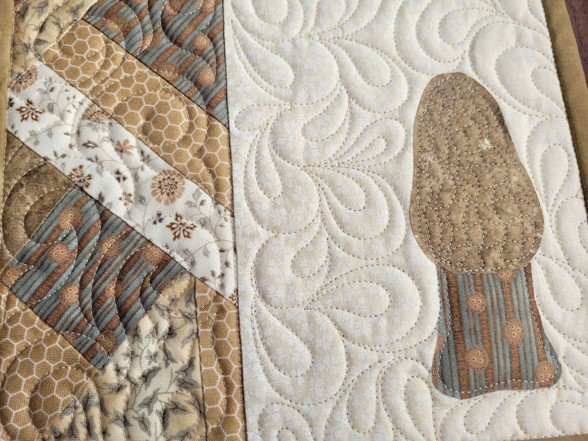 morel mushroom mini quilt