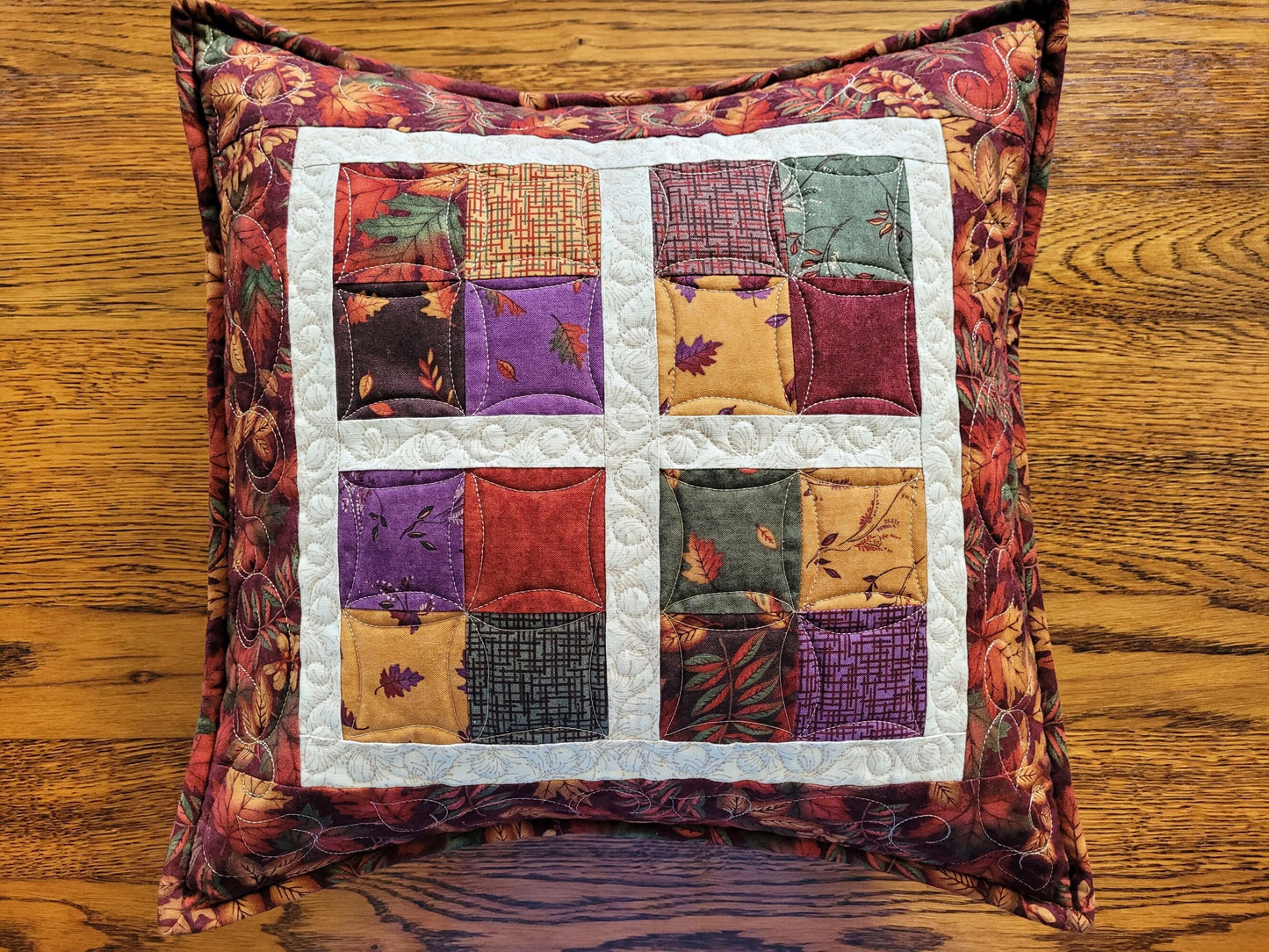 fall patchwork pillow