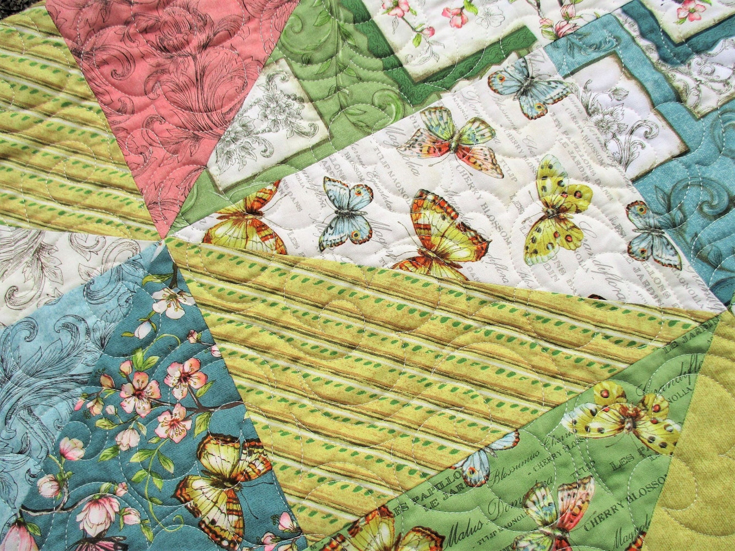 butterfly patchwork lap quilt