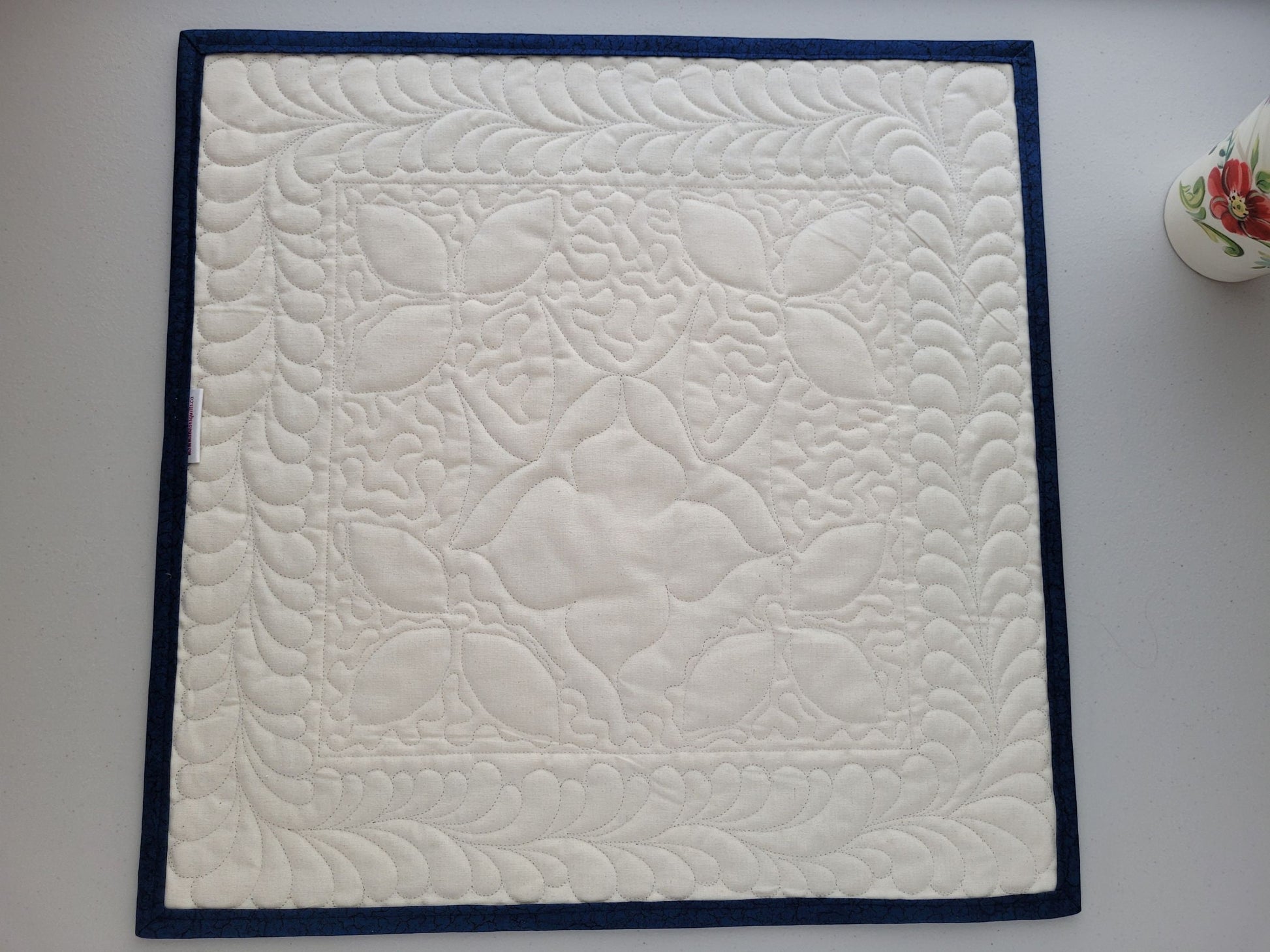 back of blue bear paw quilt