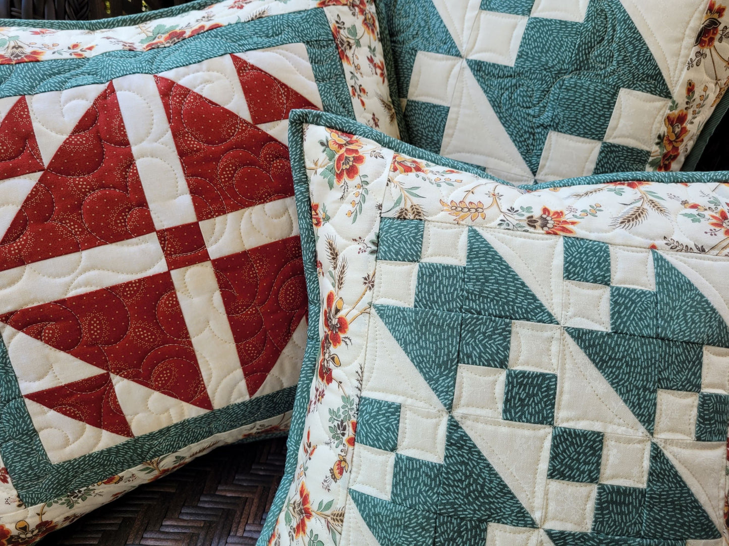 matching quilted pillows