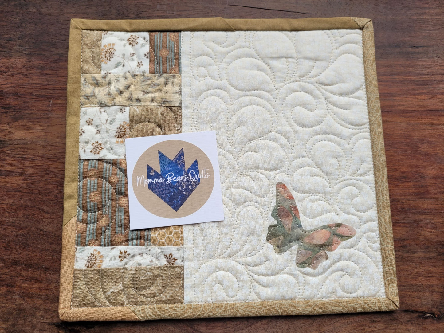quilted butterfly coaster