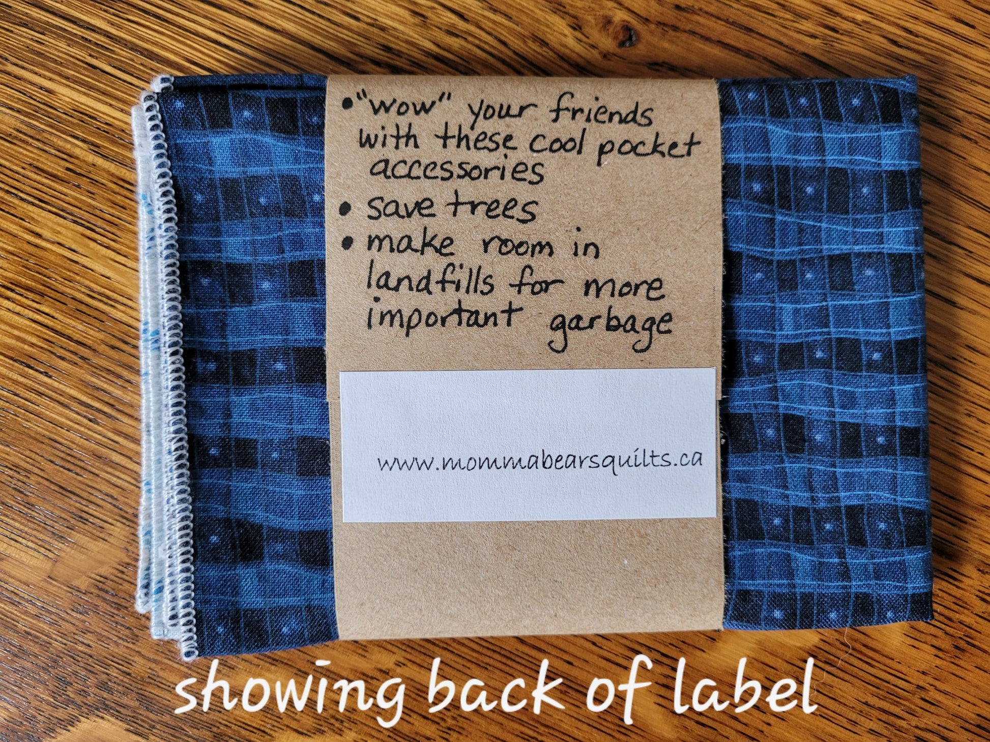 showing back of fun Hankie Honker label