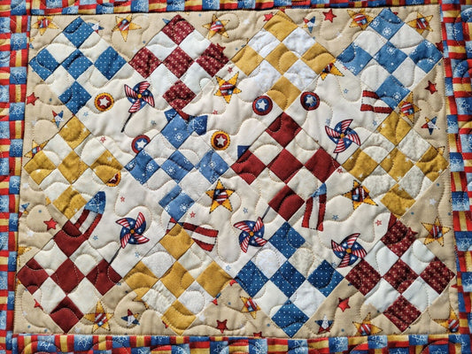 americana quilted table runner
