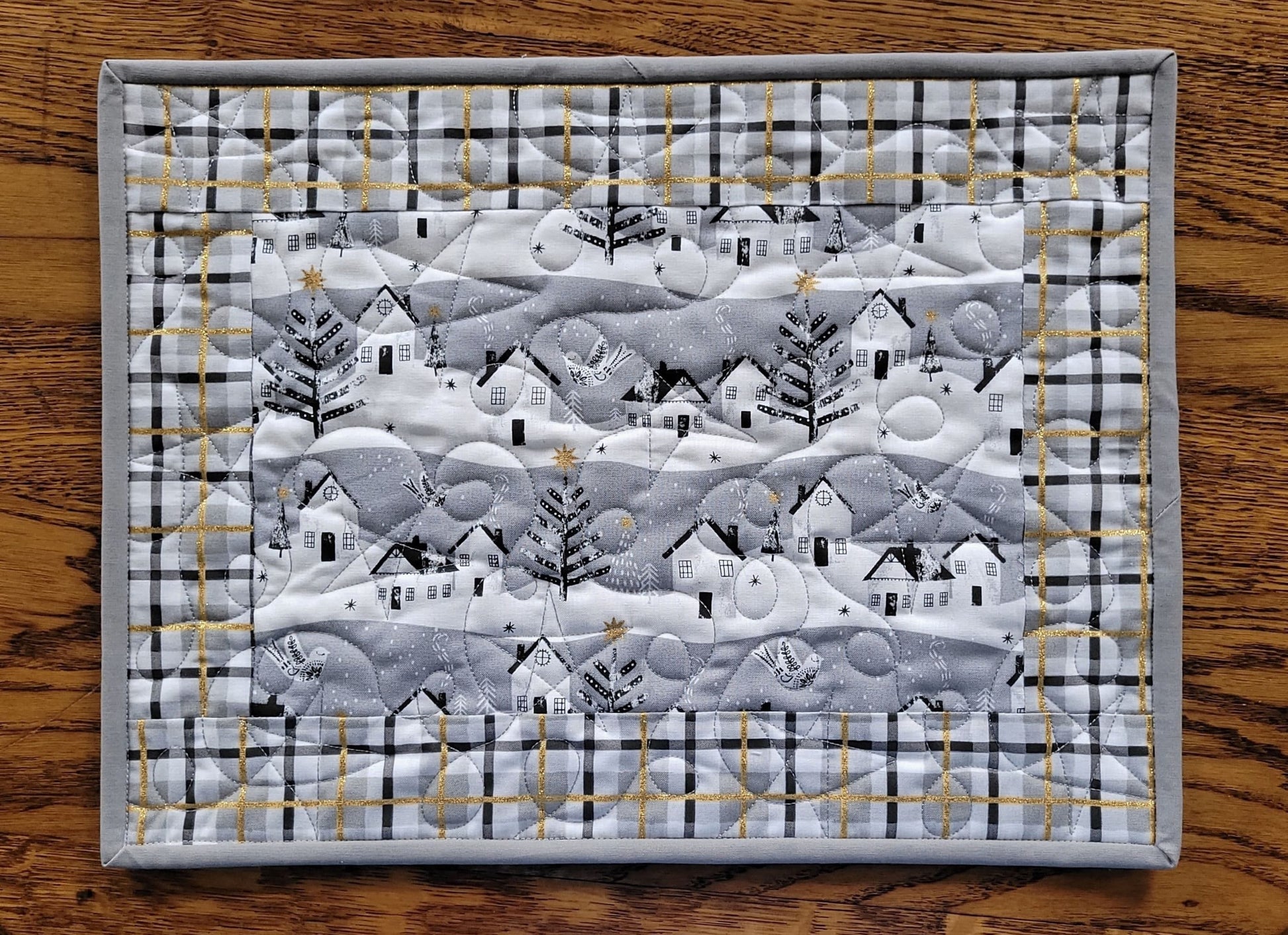 christmas placemats with gold metallic accents