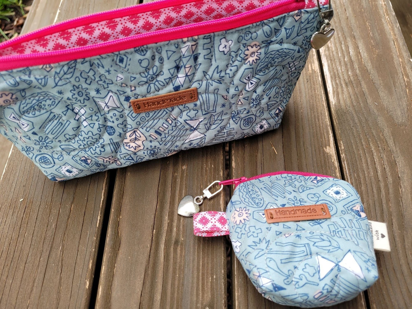 quilted zipper pouch