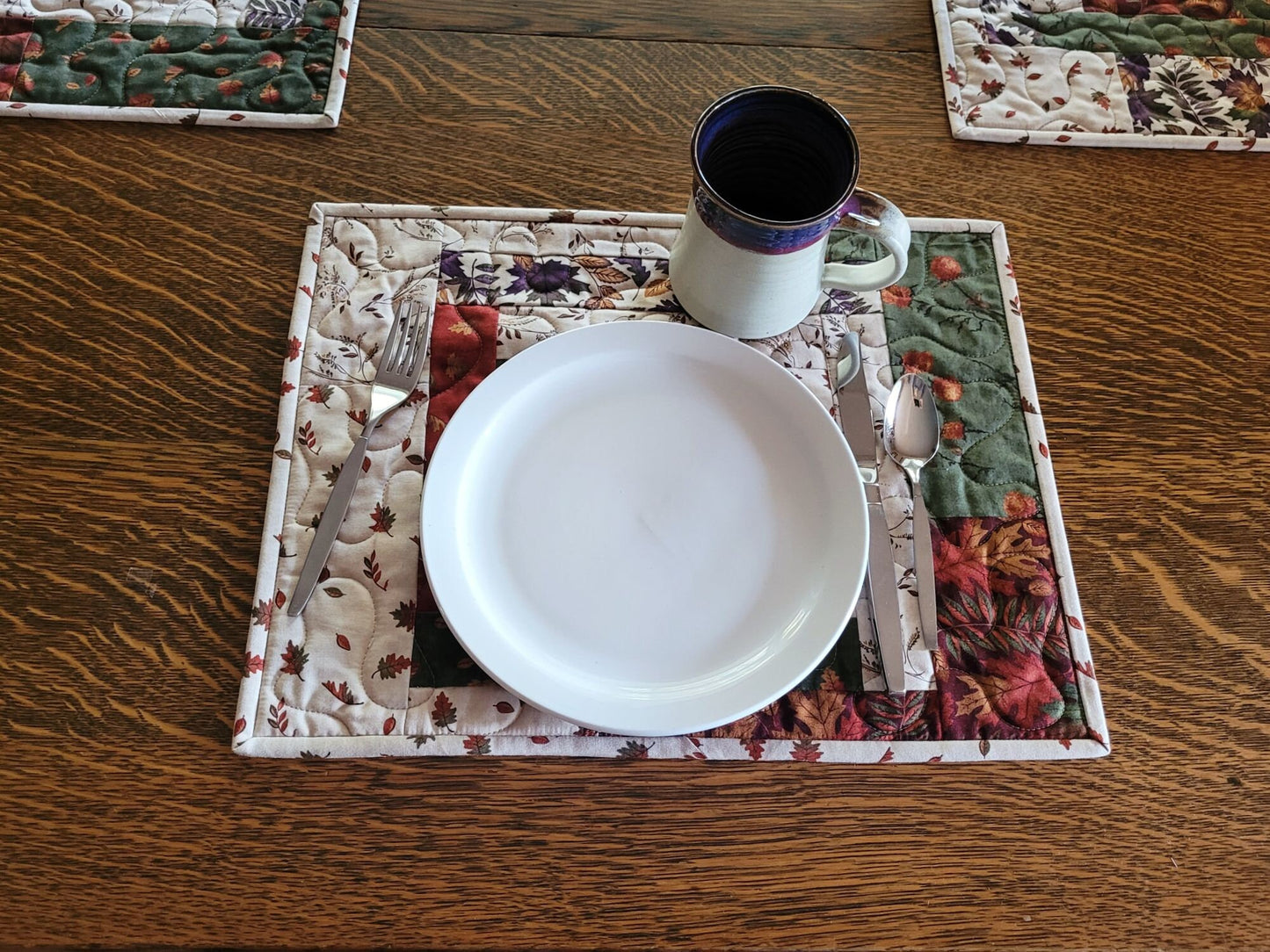large quilted table mats fit whole place setting